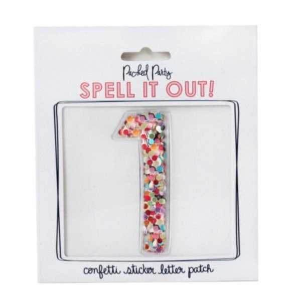 Packed Party Stick To It Confetti Number Multicolor Glitter NWT - Picture 3 of 11